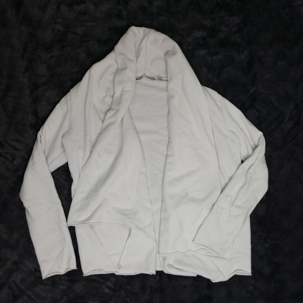 Athleta Open Draped Sweat Jacket White